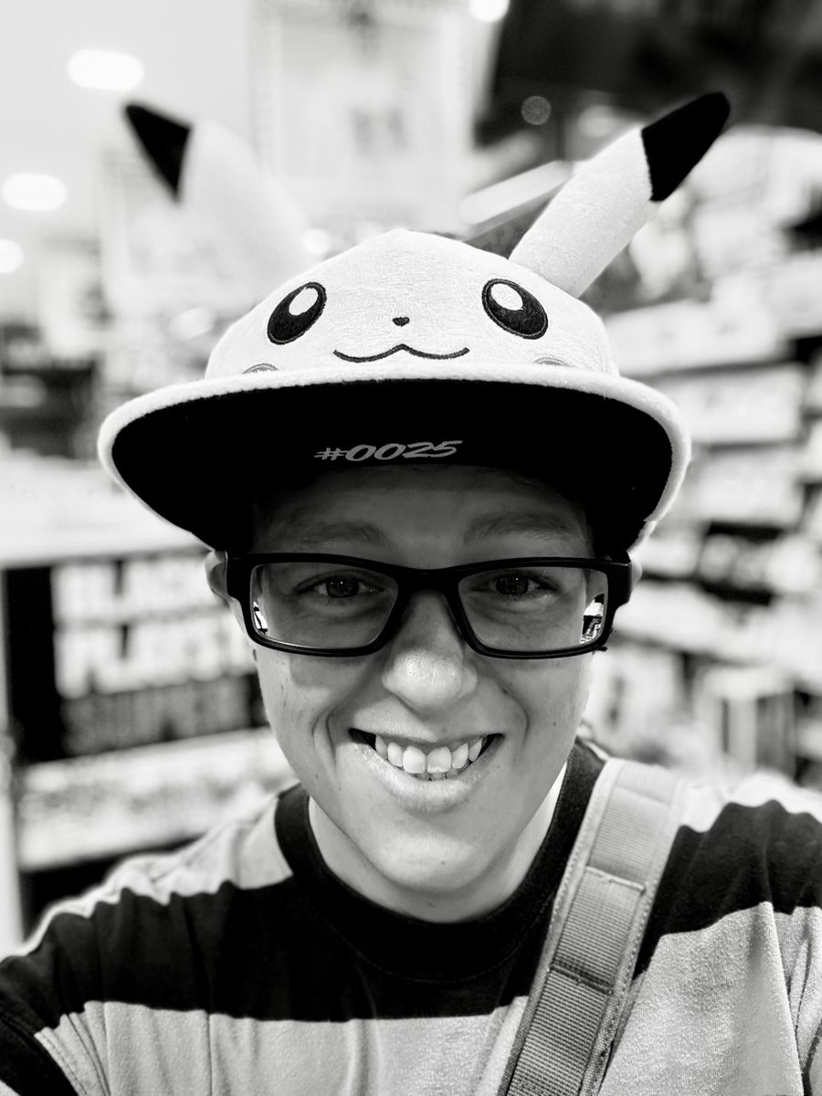 At a toy and hobby store checking out Pokémon merchandise