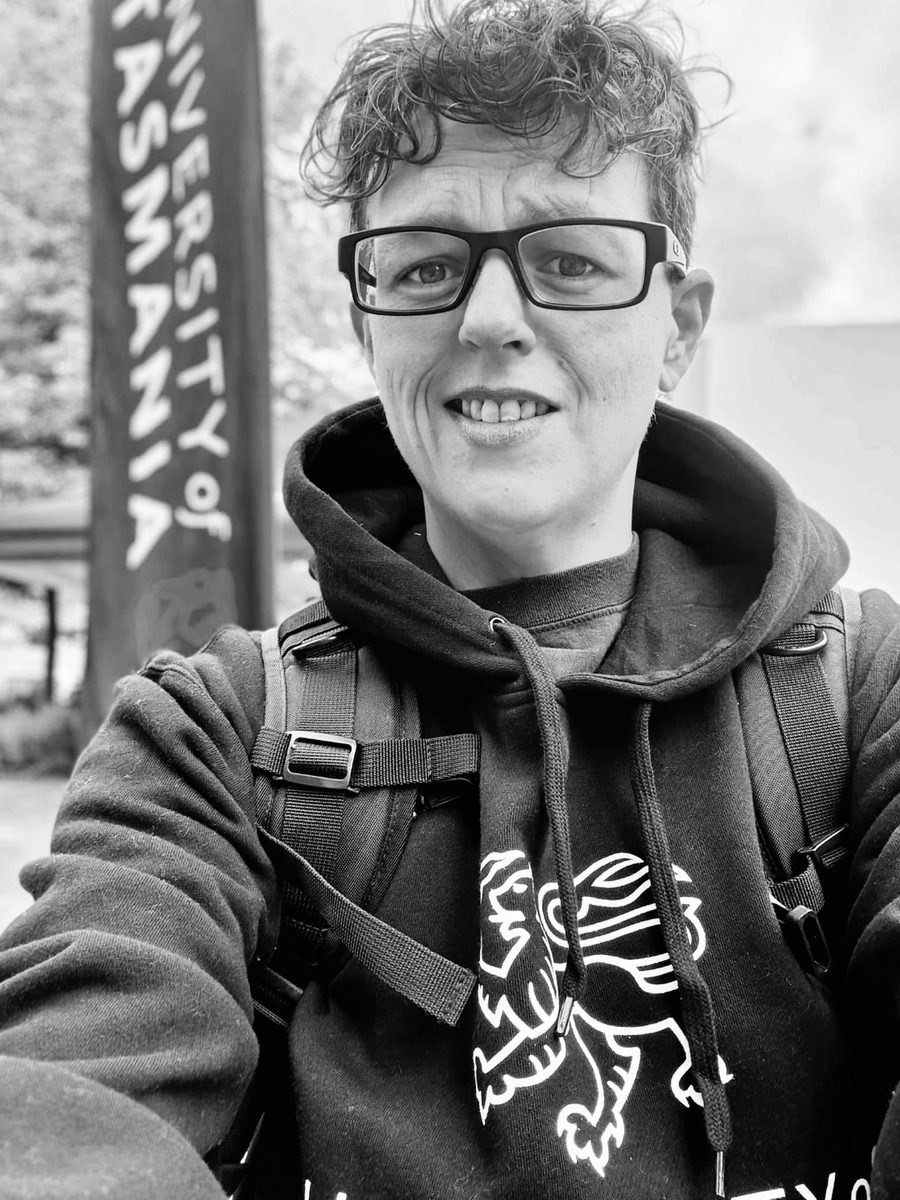 Outside the University of Tasmania campus